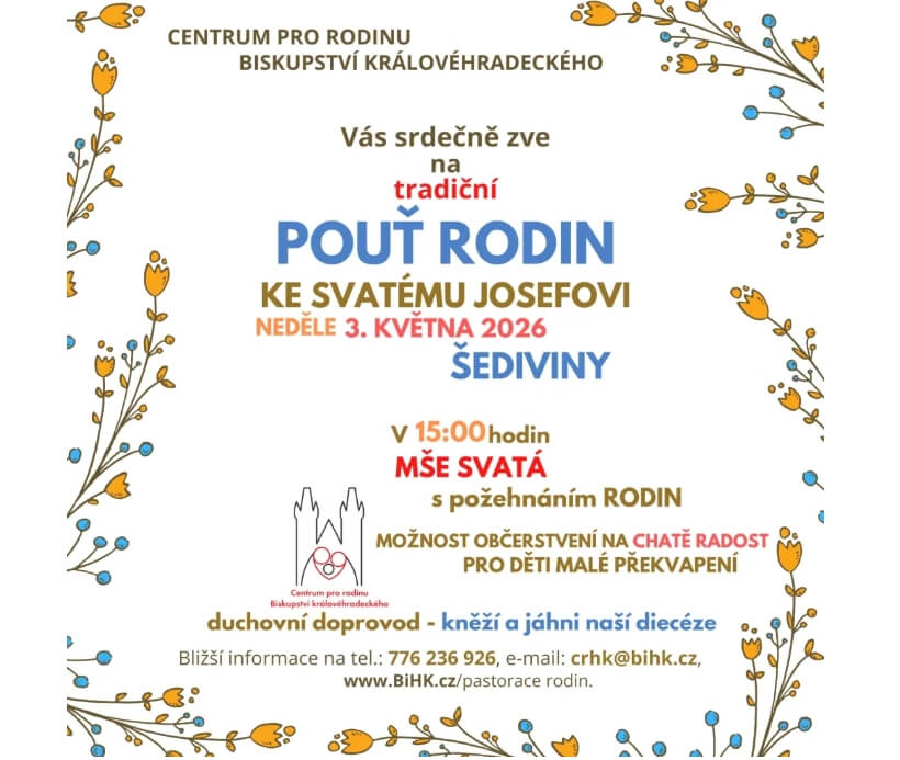 Pouť rodin Šediviny 3.5. v 15:00